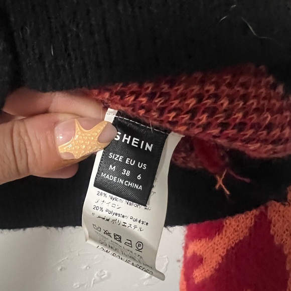 SHEIN Black and Orange Flame Cardigan - Picture 3 of 3